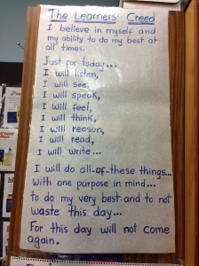 Linder Learner's Creed - all read daily over the PA